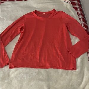 lululemon athletica Long Sleeve Perforated Top - Coral Red